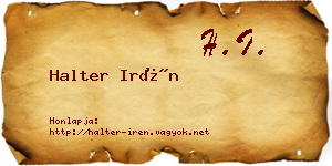 Halter Irén névjegykártya
